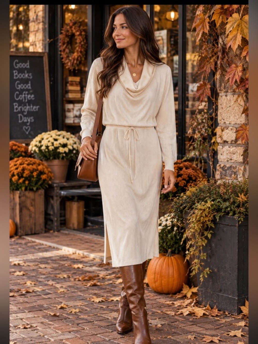 NWT Daily Practice by Anthropologie Cowl Neck Midi Dress